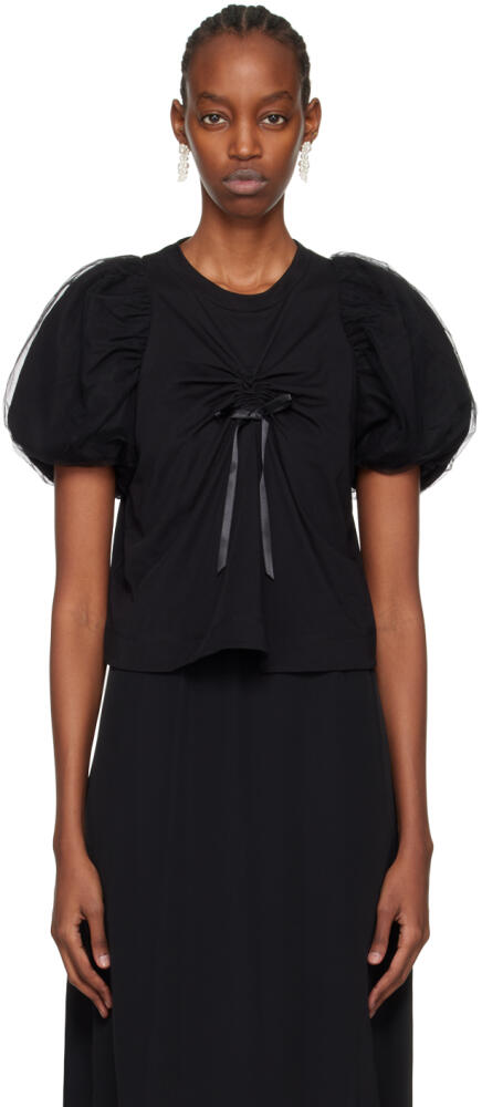 Simone Rocha Black Ruched T-Shirt Cover