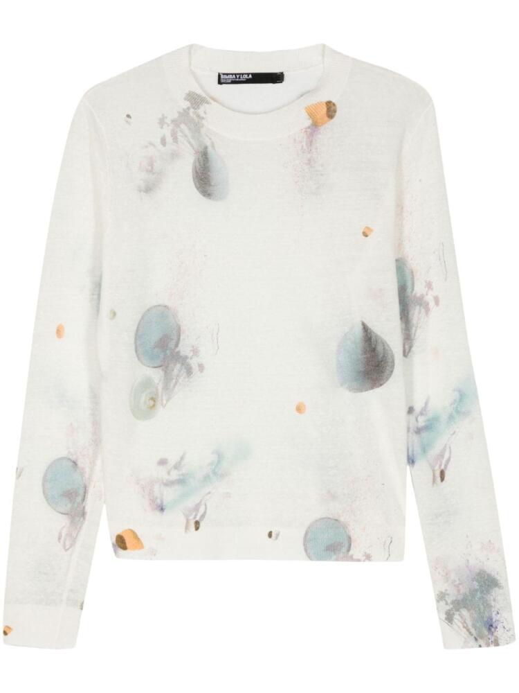 Bimba y Lola Waves Marfil-print jumper - White Cover