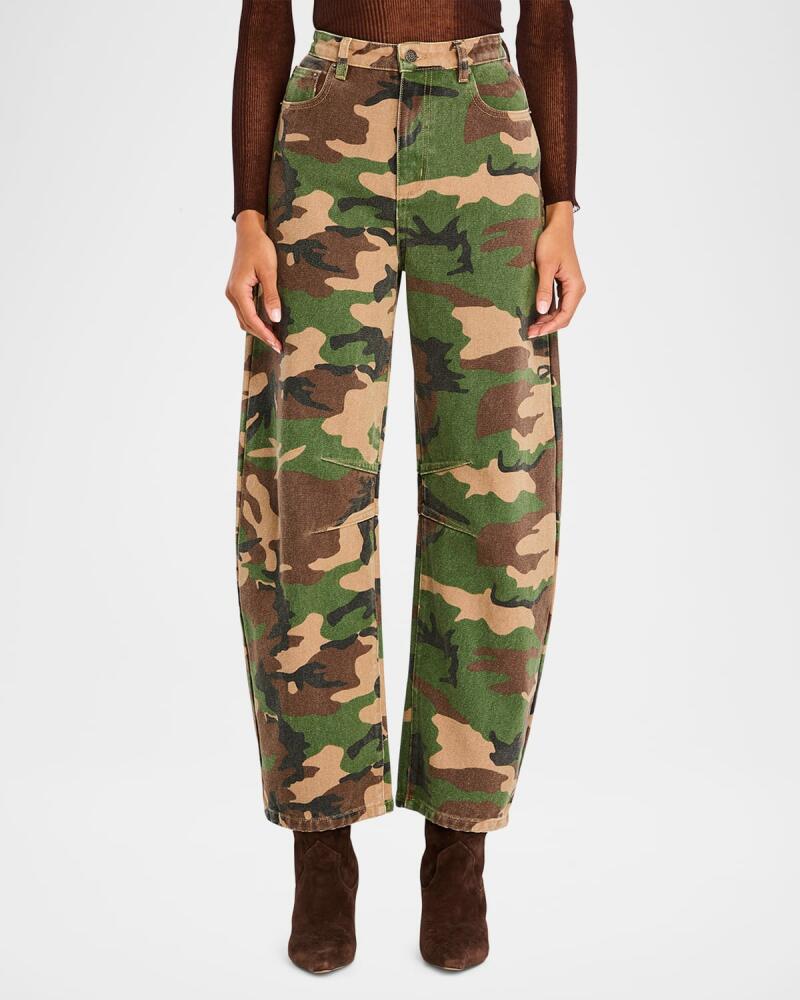 SER.O.YA Marbel Camo Mid Rise Barrel-Leg Jeans Cover