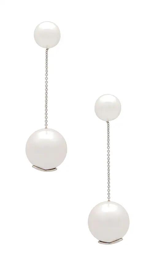 Julietta Pearl Drop Earrings in White Cover