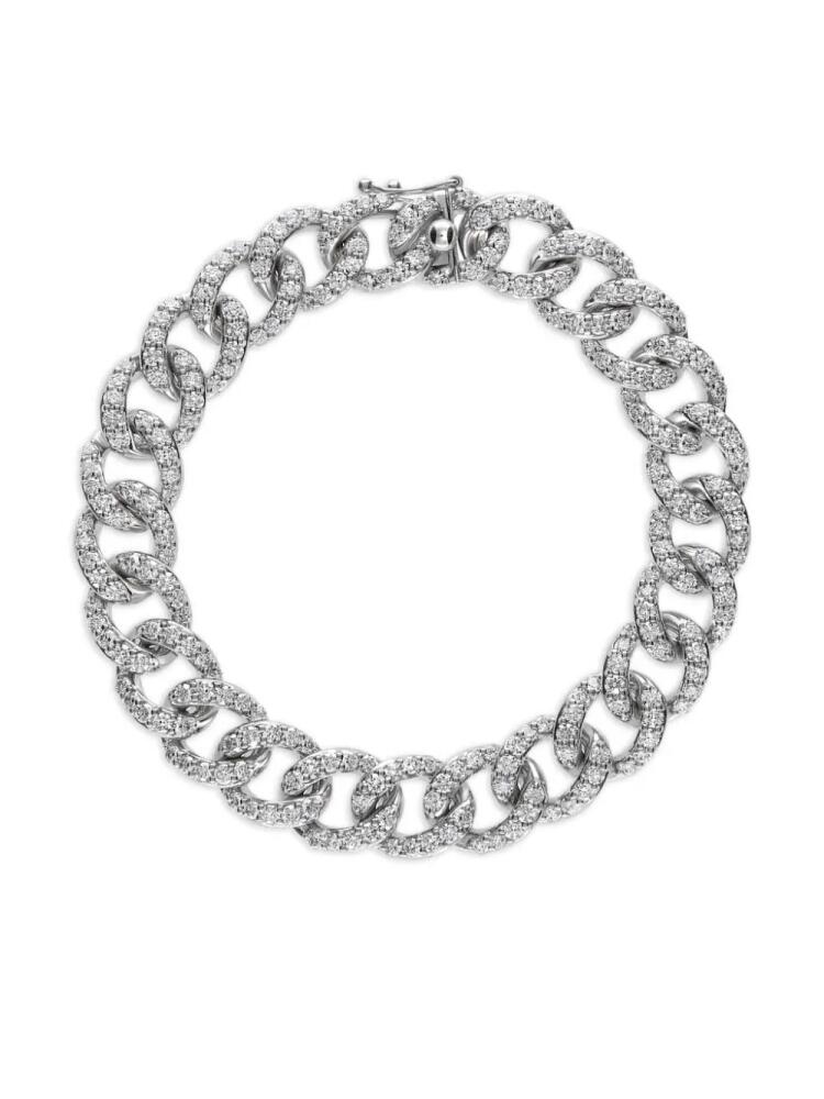 LEO PIZZO 18kt white gold diamond Groumette bracelet - Silver Cover