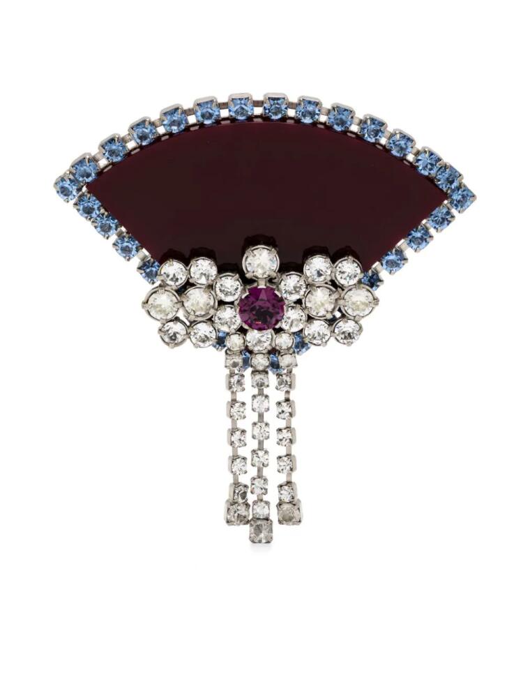 Maison Margiela crystal-embellished brooch - Red Cover