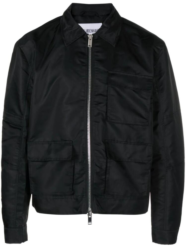 Han Kjøbenhavn zip-up collared shirt jacket - Black Cover