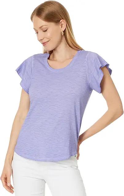 NIC+ZOE Flutter Short Sleeve Tee (Lavender) Women's Clothing Cover