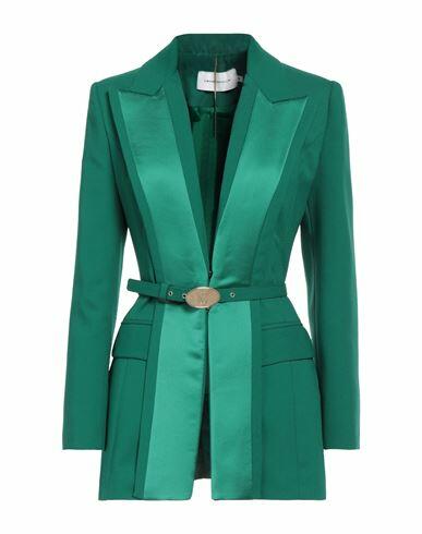 Simona Corsellini Woman Blazer Emerald green Polyester, Acetate Cover