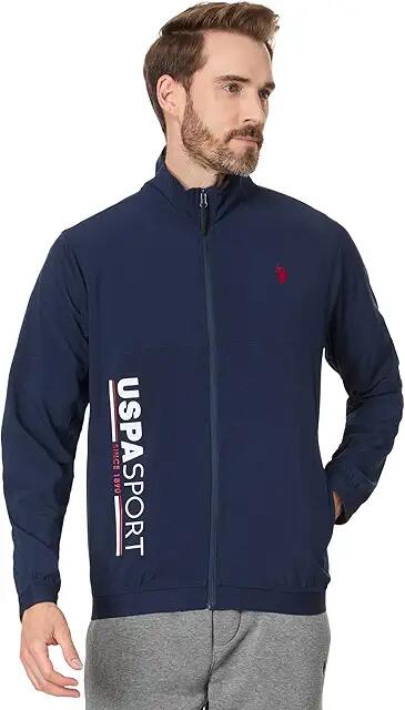 U.S. POLO ASSN. USPA Stretch Woven USPA Sport Full Zip Jacket (Classic Navy) Men's Jacket Cover