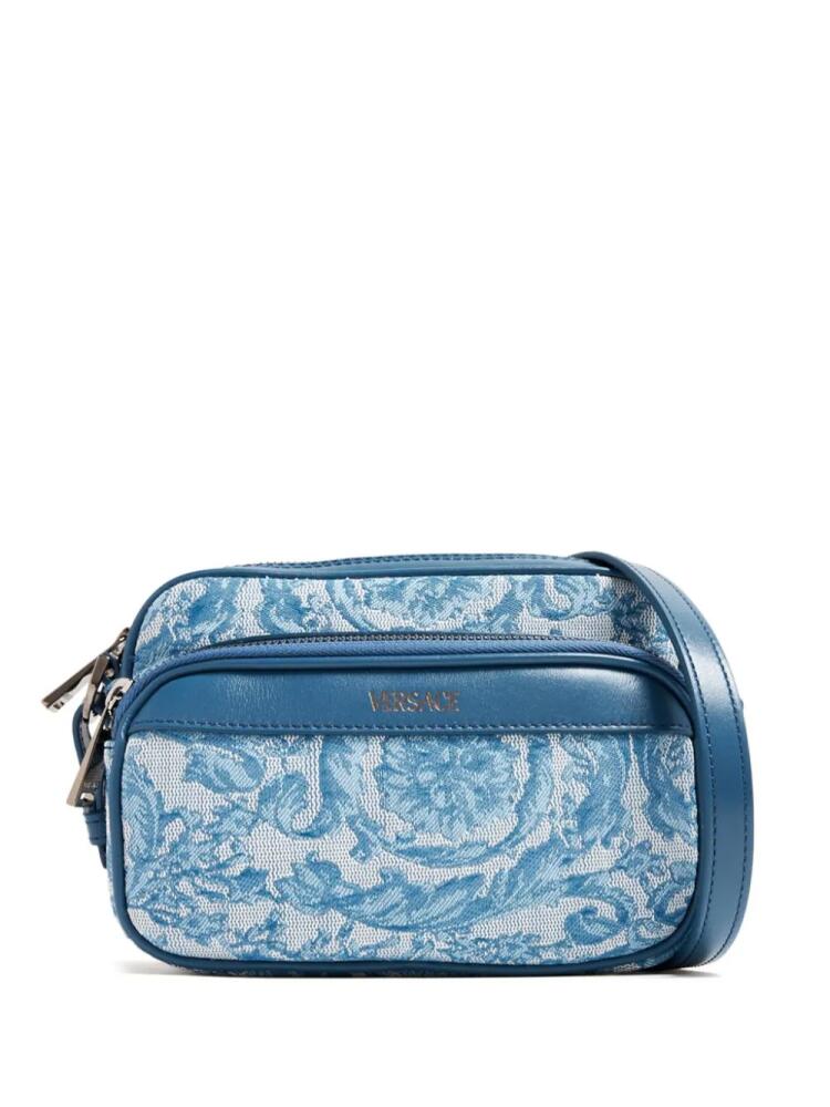 Versace Barocco-print messenger bag - Blue Cover