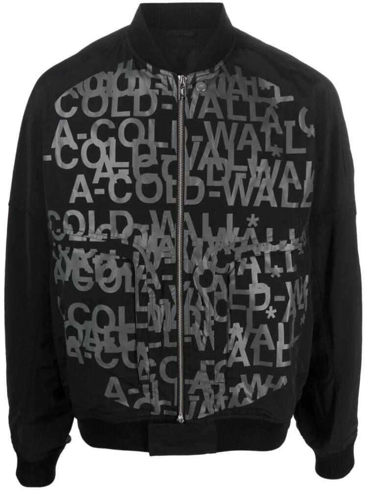 A-COLD-WALL* logo-print bomber jacket - Black Cover