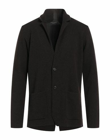 Roberto Collina Man Blazer Dark brown Merino Wool, Cashmere Cover