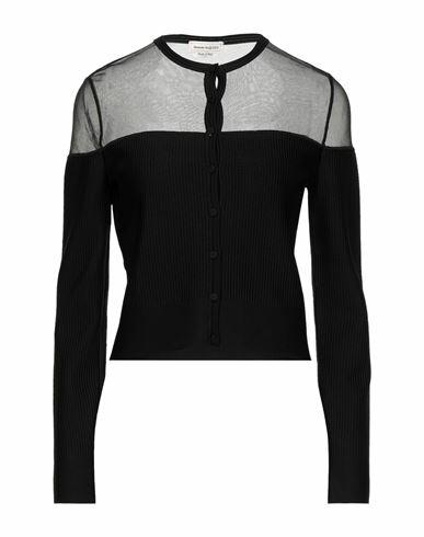 Alexander Mcqueen Woman Cardigan Black Viscose, Polyester, Silk Cover