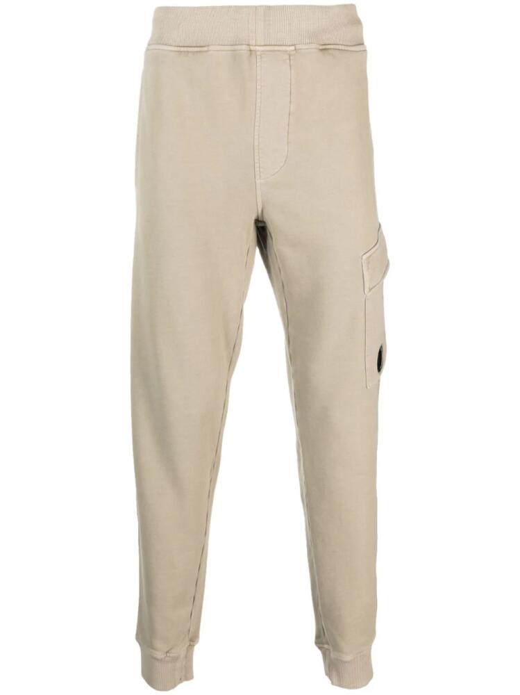 C.P. Company logo-plaque cotton track pants - Neutrals Cover