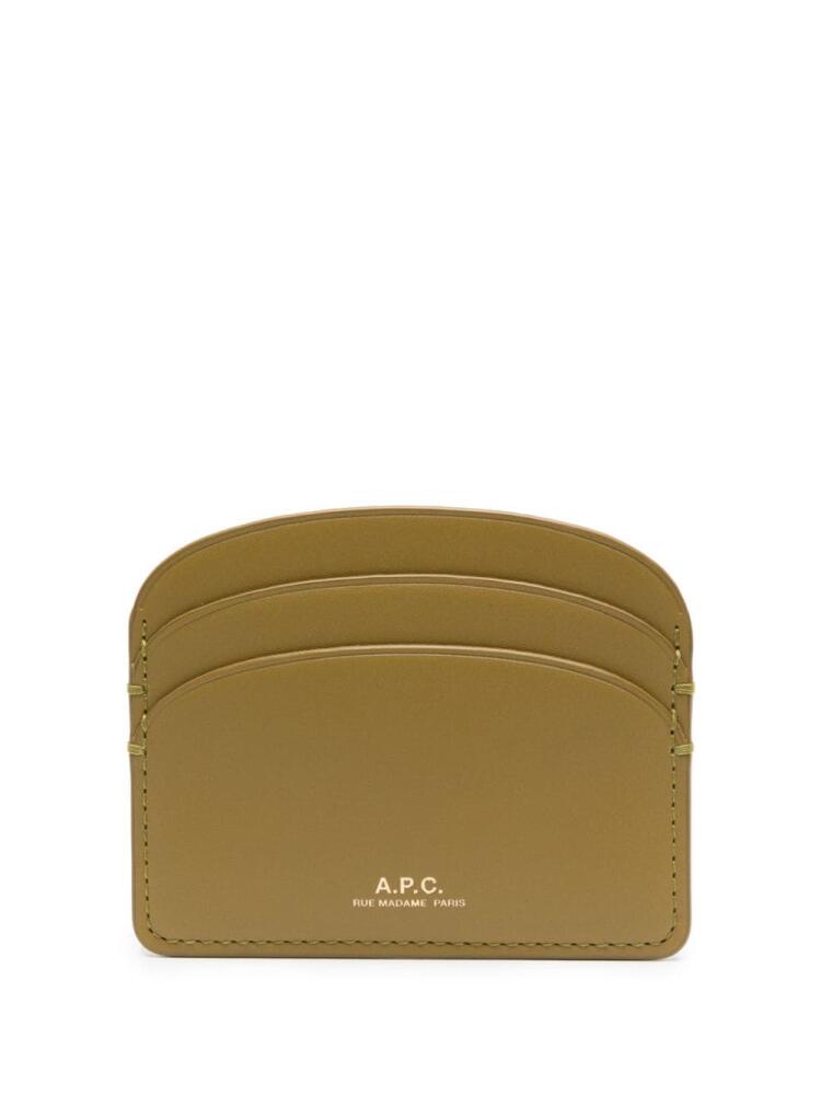 A.P.C. Demi Lune leather cardholder - Green Cover