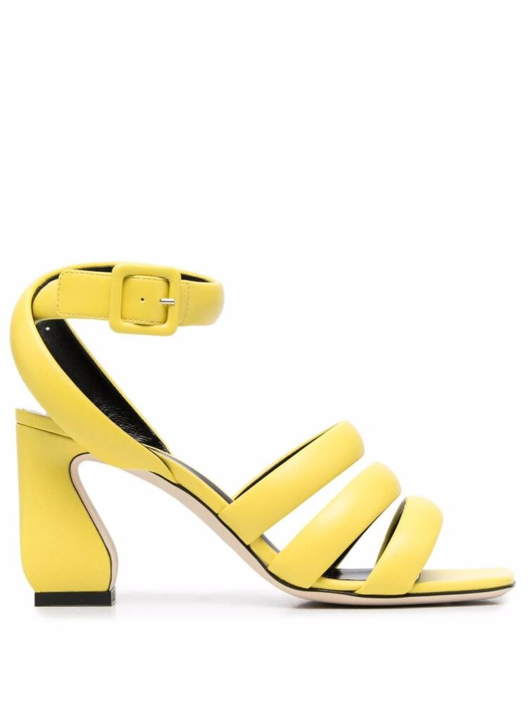 Si Rossi triple-strap leather sandals - Yellow Cover