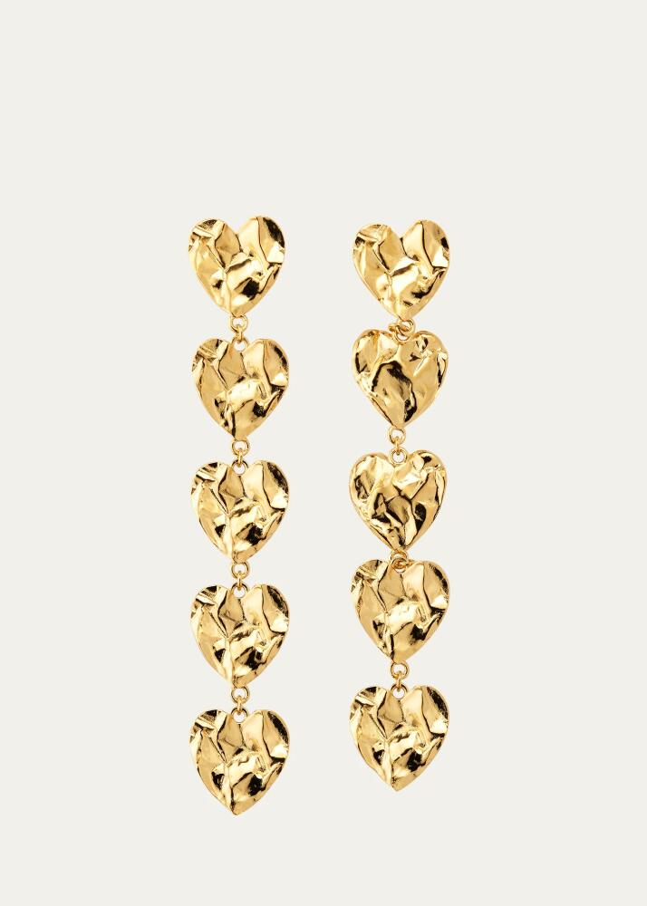 Oscar de la Renta Crushed Heart Vertical Drop Earrings Cover