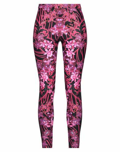 Versace Woman Leggings Magenta Polyamide, Elastane Cover