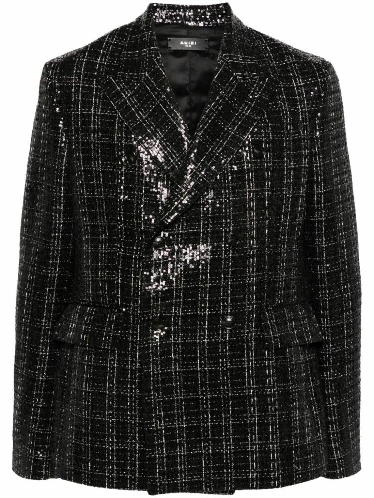 AMIRI double-breasted bouclé blazer - Black Cover