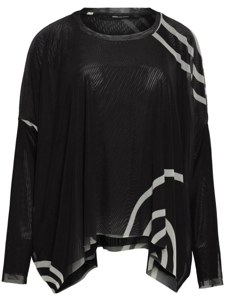 Uma | Raquel Davidowicz spiral-print long-sleeve T-shirt - Black Cover