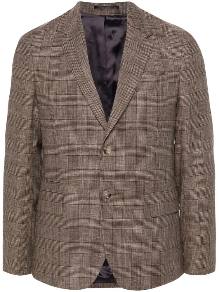 Paul Smith check-pattern single-breasted blazer - Brown Cover