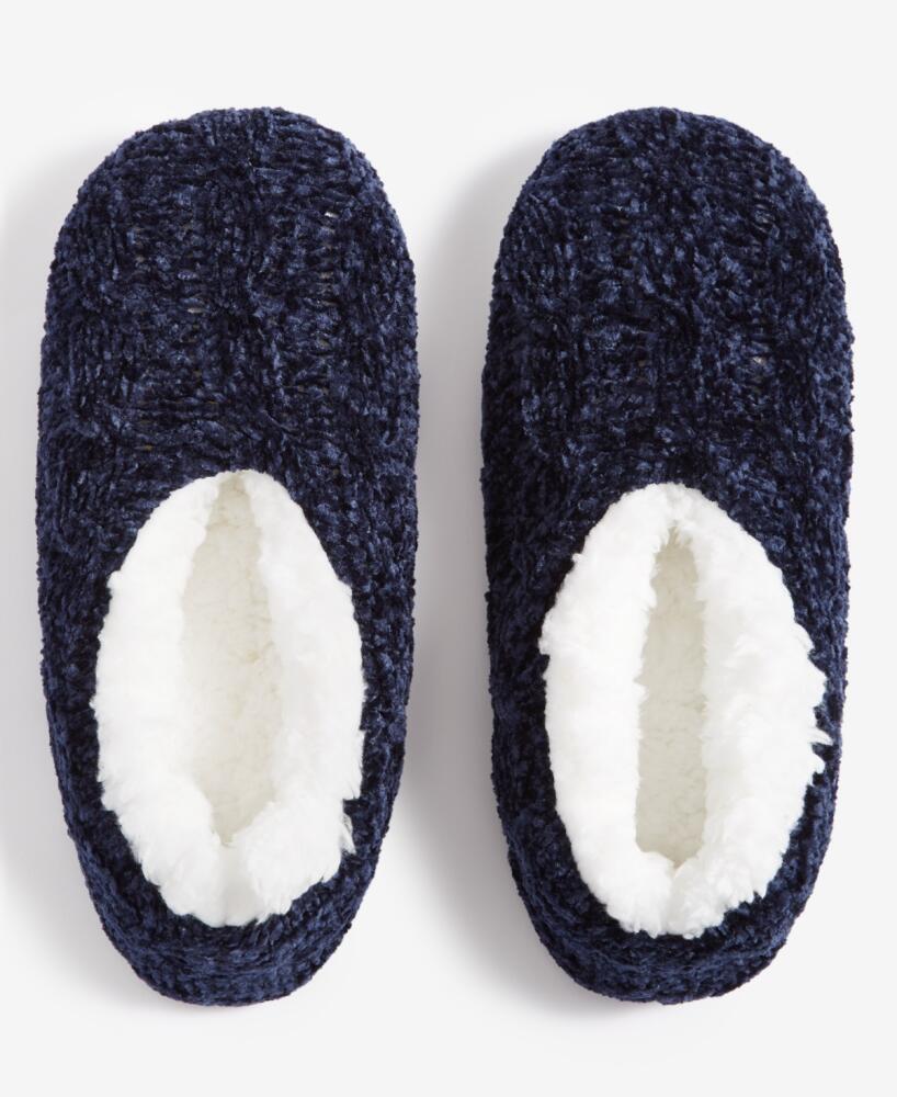 Charter Club Women's Cable Chenille Ped Slipper Socks, Created for Macy's - Navy Sail Cover