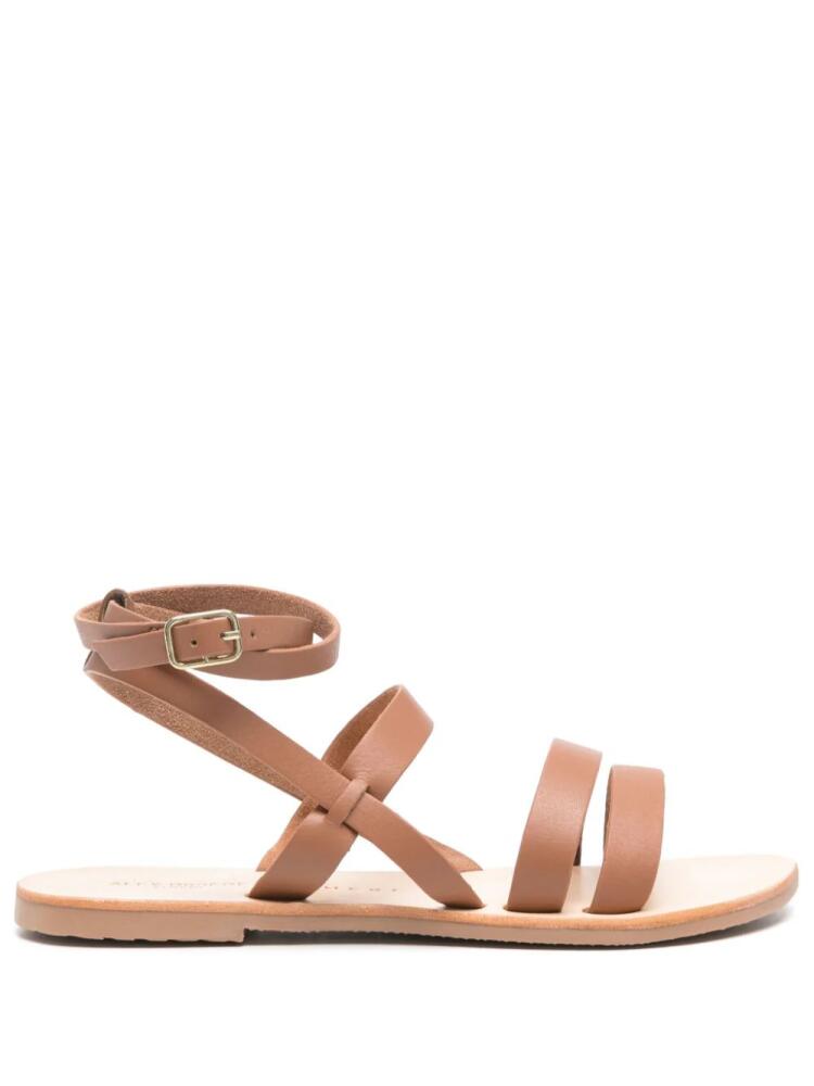 Manebi multi-way strap leather sandals - Brown Cover