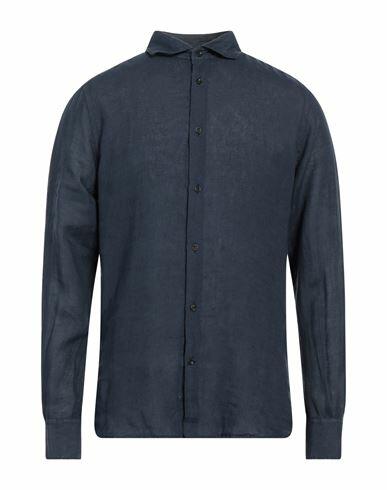 Glanshirt Man Shirt Midnight blue Size 15 ¾ Linen Cover