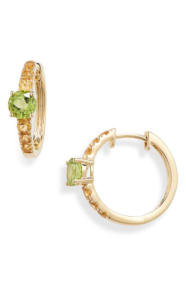 Bony Levy 14K Gold Peridot & Citrine Hoop Earrings in 14K Yellow Gold Cover