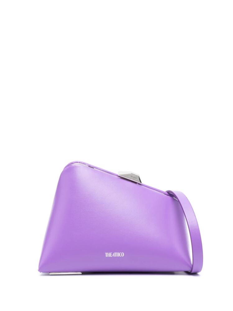 The Attico Midnight leather clutch bag - Purple Cover