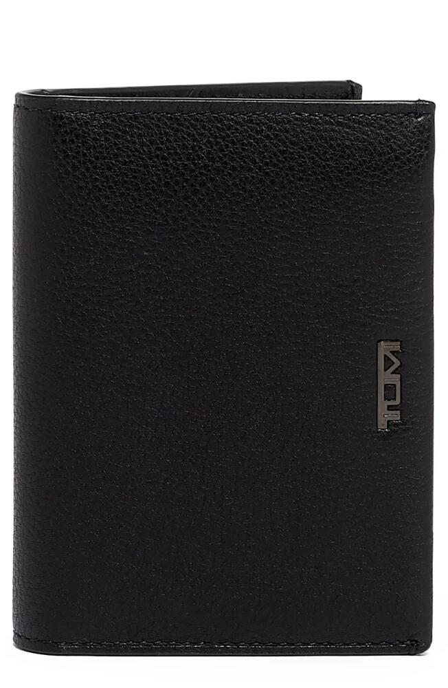 Tumi Nassau L-Fold Leather Wallet in Black Texture Cover