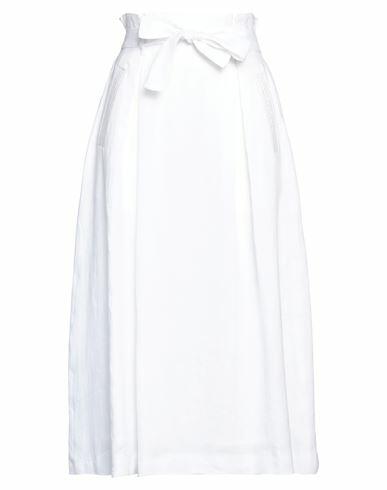 Peserico Woman Midi skirt White Linen Cover