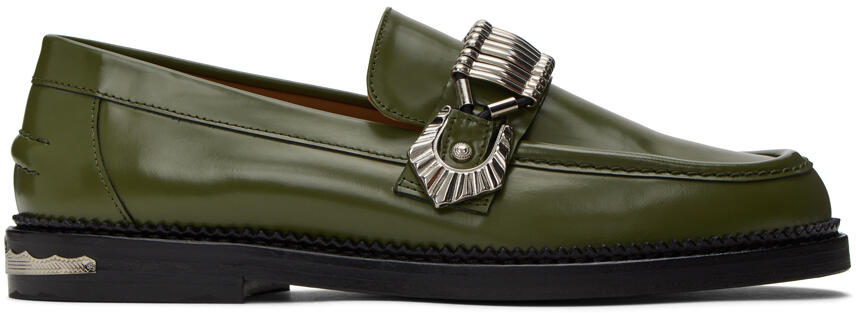 Toga Virilis SSENSE Exclusive Green Polished Loafers Cover