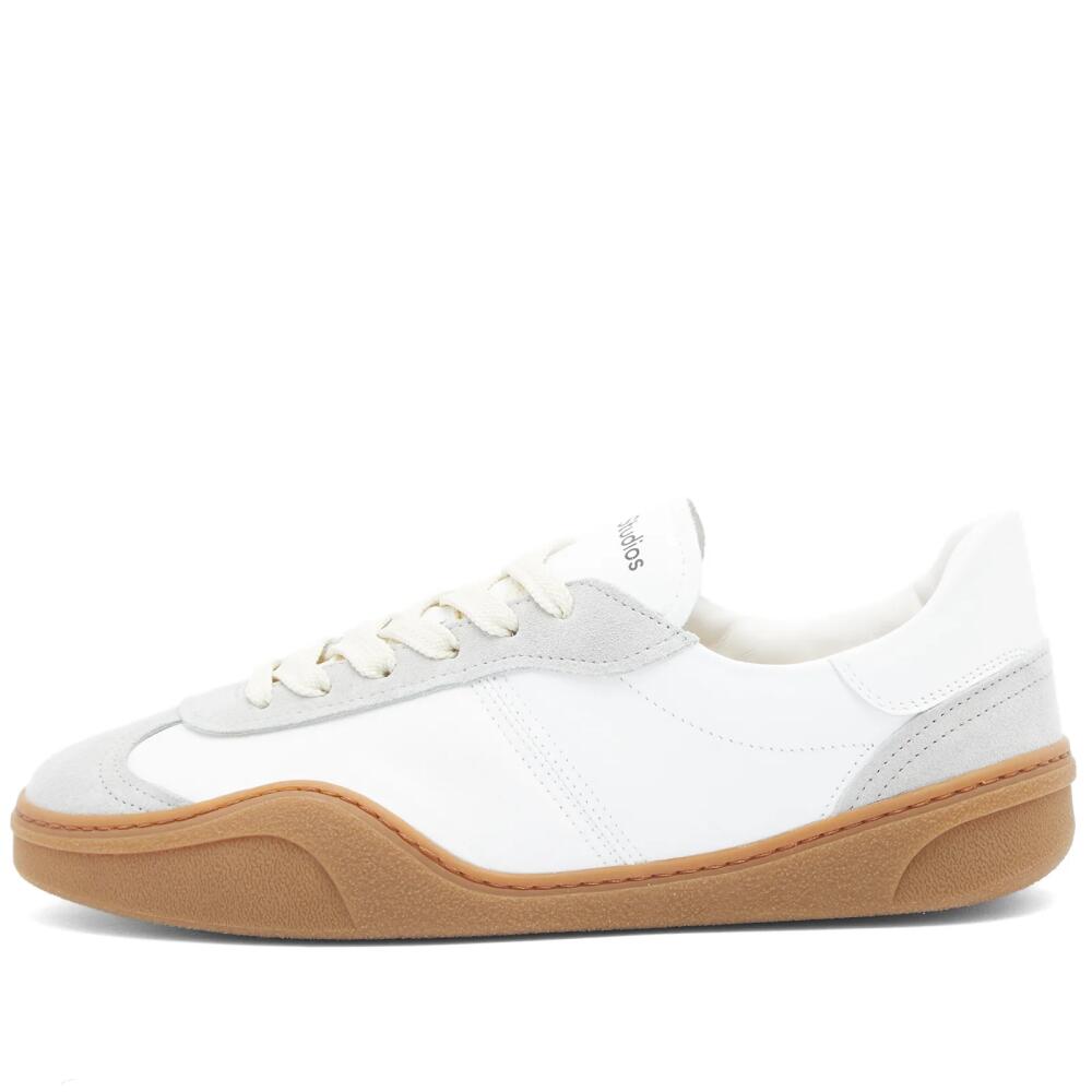 Acne Studios Men's Bars Sneakers in White/Brown Cover