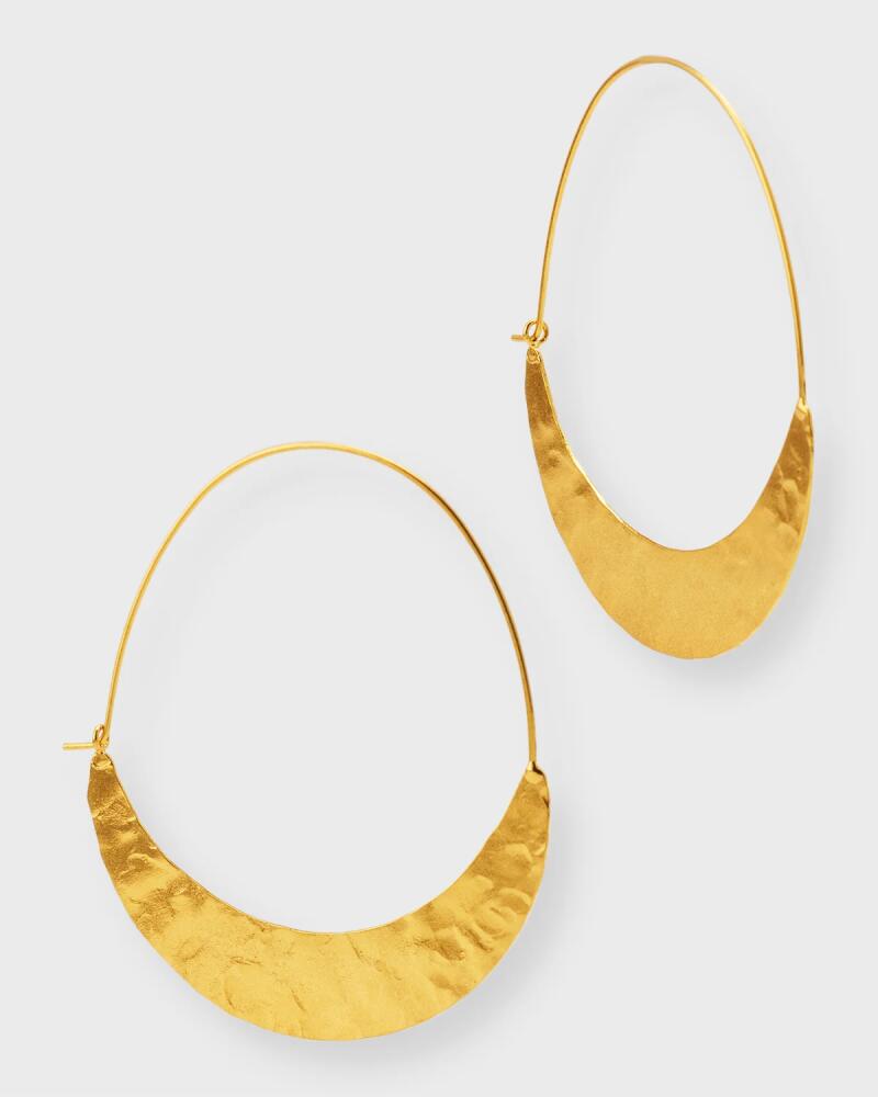 Devon Leigh Hammered 18K Gold-Plated Wedge Hoop Earrings Cover