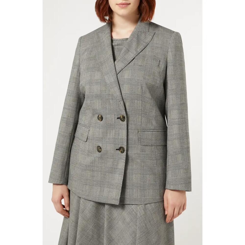 Marina Rinaldi Robert Virgin Wool Blazer in Black White Cover