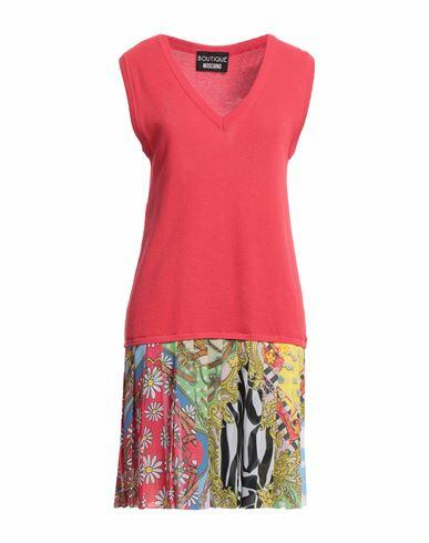 Boutique Moschino Woman Mini dress Coral Polyester, Paper Cover