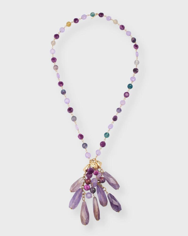 Devon Leigh Pink Amethyst Fringe Necklace Cover