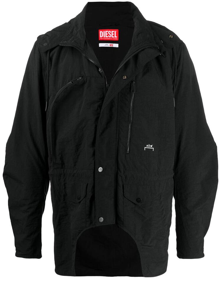 A-COLD-WALL* x Diesel Red Tag logo hooded jacket - Black Cover