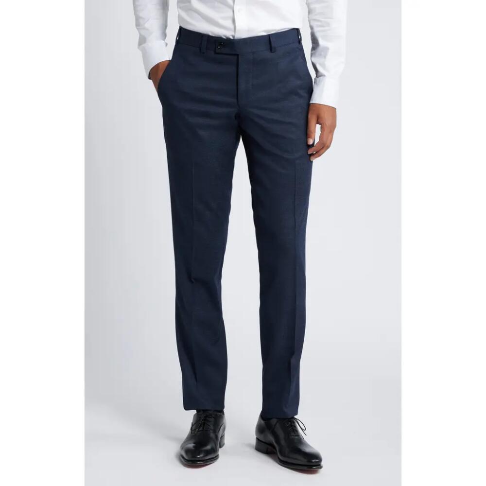 Ted Baker London Jerome Slim Fit Stretch Wool Pants in Blue Cover