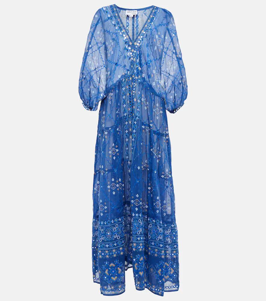 Juliet Dunn Embroidered cotton maxi dress Cover