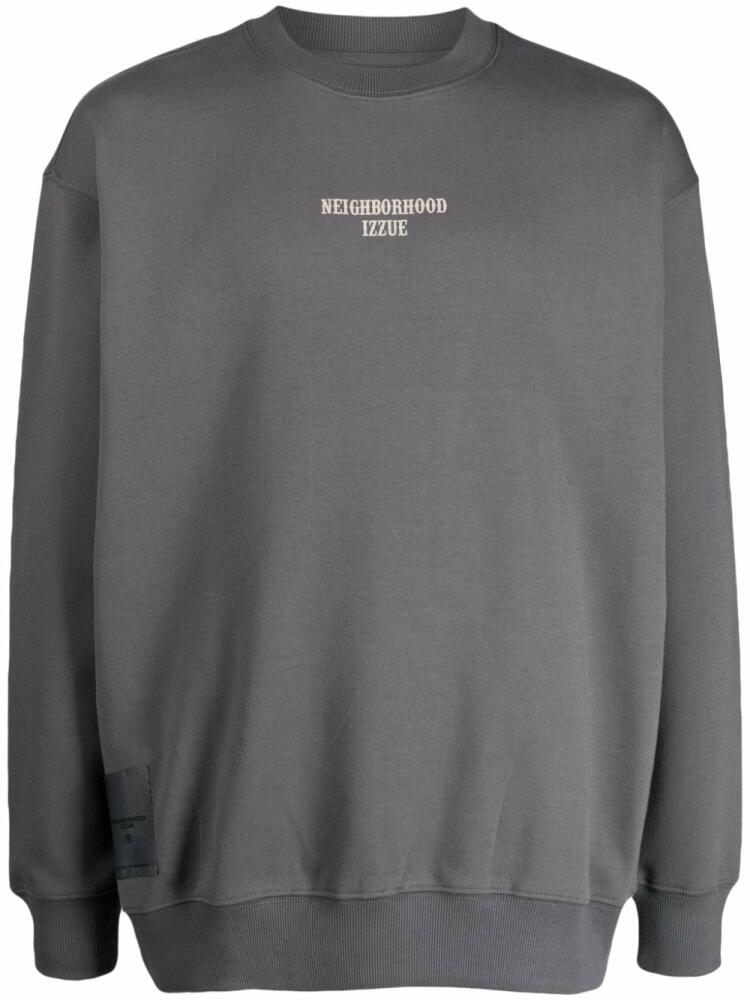 izzue logo-print crew-neck jumper - Grey Cover