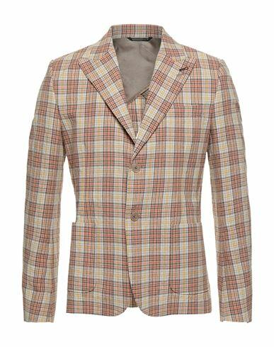 Grey Daniele Alessandrini Man Blazer Orange Cotton, Polyester, Polyamide, Elastane Cover