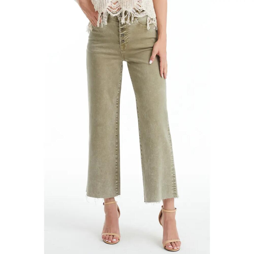 Bayeas High Waist Raw Hem Ankle Wide Leg Jeans in Martini Cover