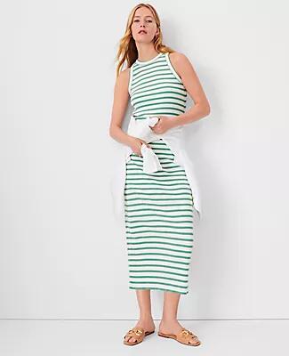 Ann Taylor AT Weekend Striped Midi Sheath Dress Cover