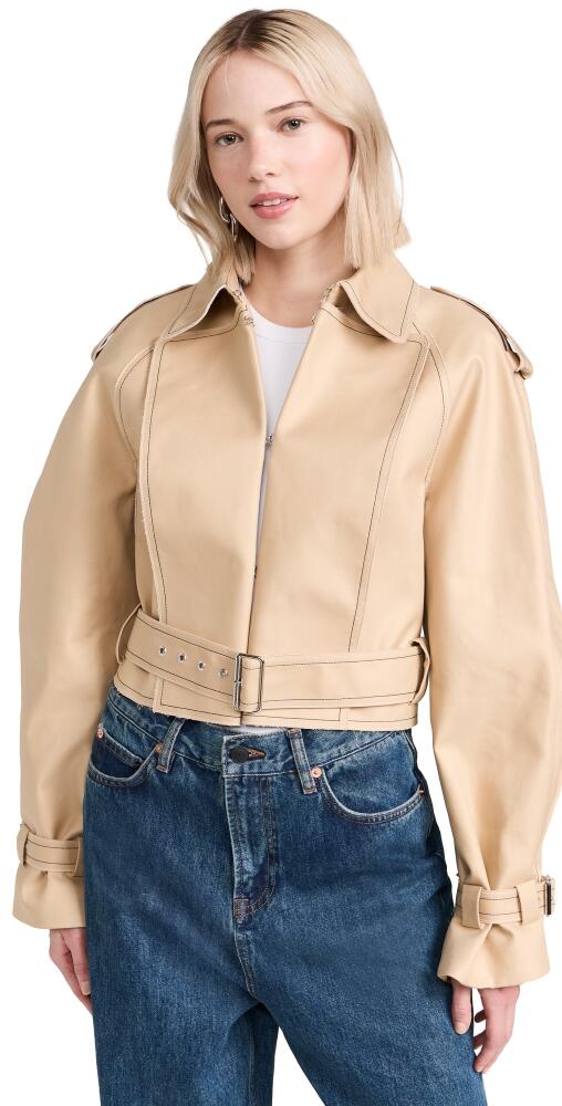 Victoria Beckham Belted Short Trench Jacket Honey Cover