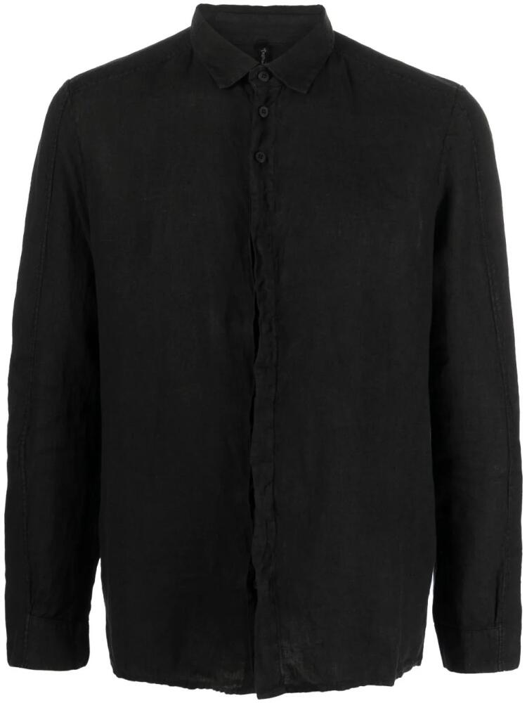 Transit long-sleeve linen shirt - Black Cover