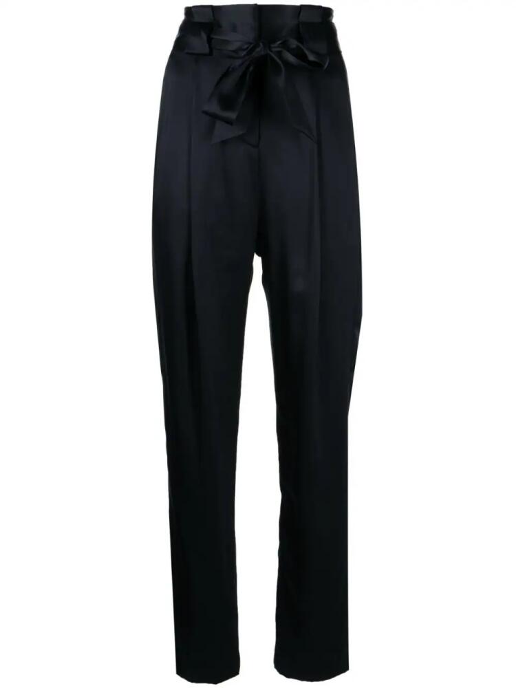 Michelle Mason pleat-detail high-waist silk trousers - Black Cover