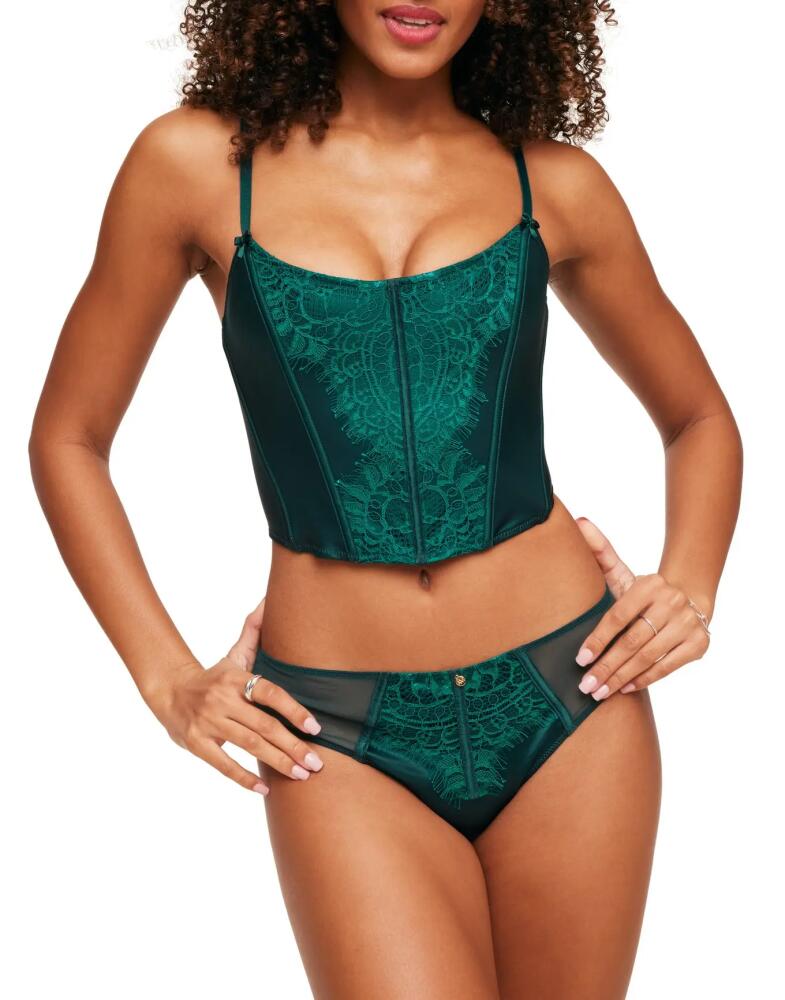 Adore Me Geneviève Cropped Corset & Panty Set in Dark Green Cover