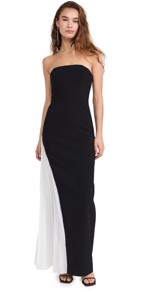 alice + olivia Retha Strapless Maxi Dress Black/Off White Cover