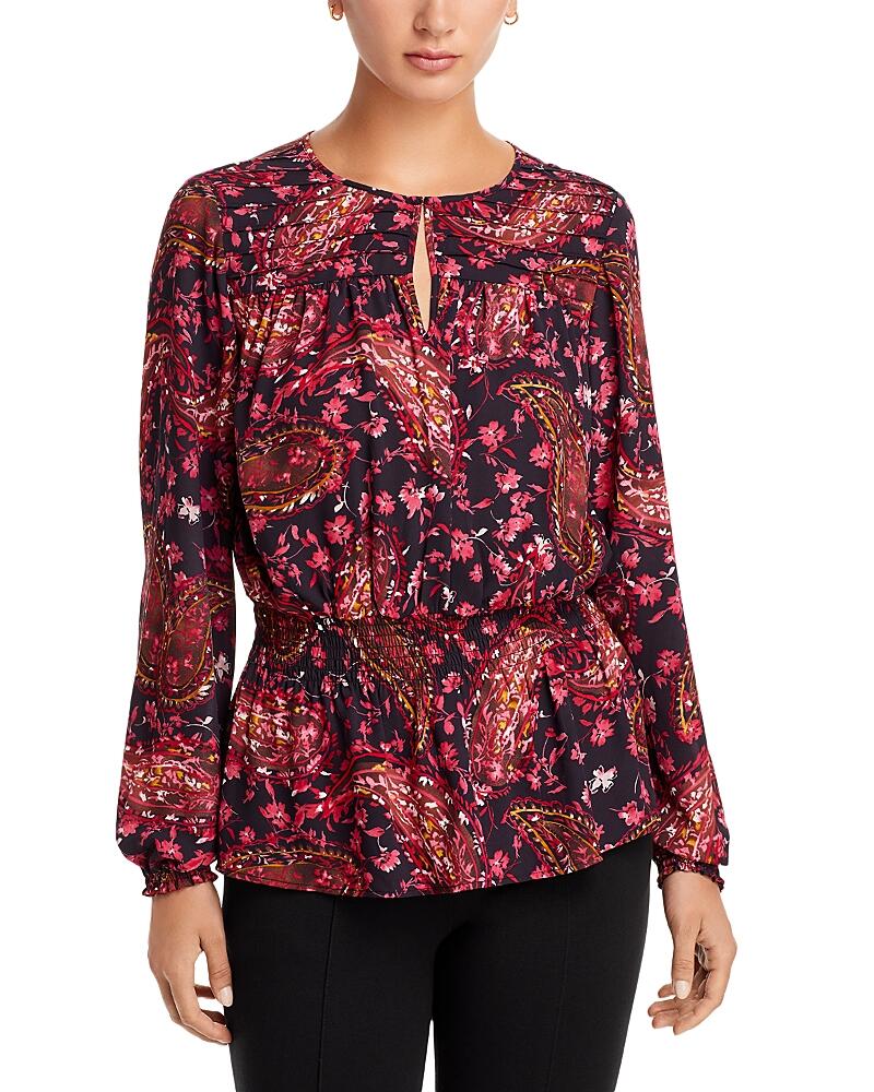 T Tahari Smocked Peplum Hem Top Cover