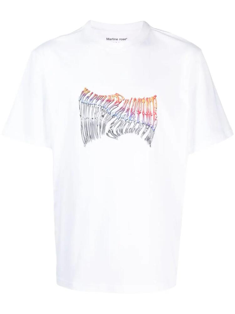 Martine Rose surrealist face-print cotton T-shirt - White Cover