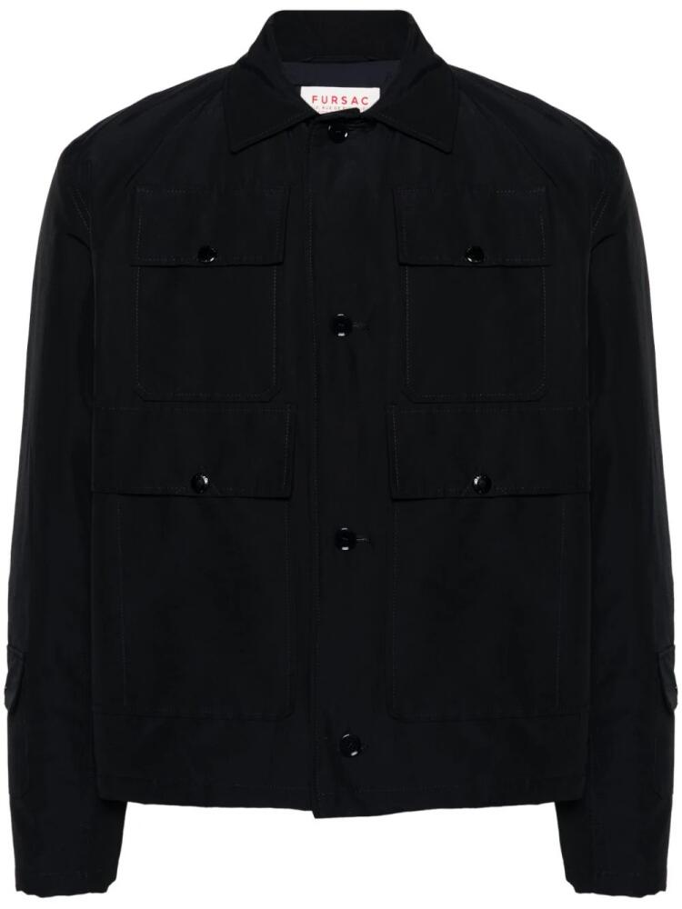 FURSAC spread-collar button-up jacket - Blue Cover